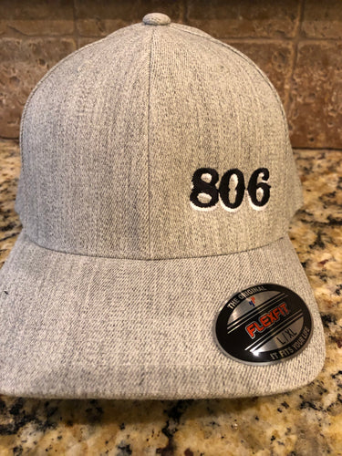 806 Flex Fit Hat (Heather Grey Retro Logo Black and White 806)